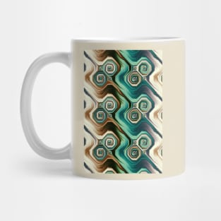 Turquoise and cream decorative design Mug